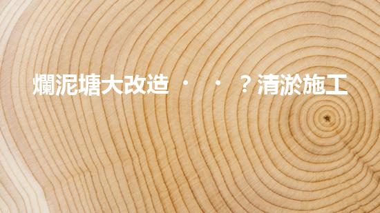 爛泥塘大改造？清淤施工方案看這里！